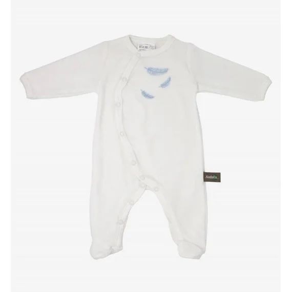 Pyjama Bébé En Coton Bio À Motifs Plumes Colorées Bleu