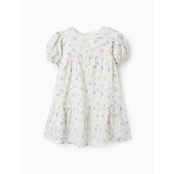 Robe En Coton Florale Beige Clair