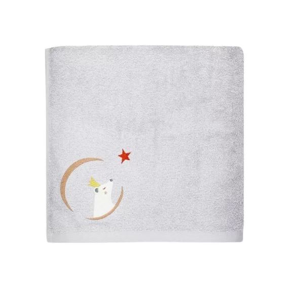 Serviette de bain grise ours (70 x 140 cm)