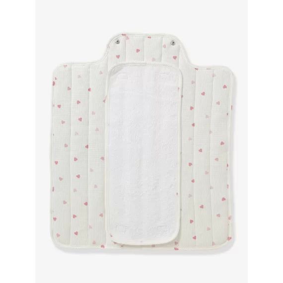 Tapis à langer de voyage en nid d&rsquo;abeille imprimé coeurs