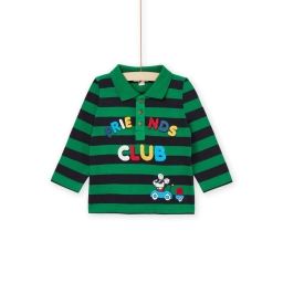 Polo Rayé À Manches Longues – Vert