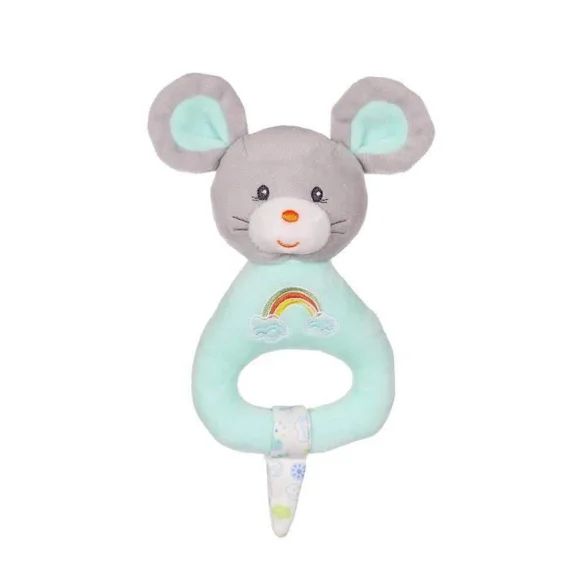 Hochet peluche – GIPSY – Modèle souris – Vert – 13 cm vert
