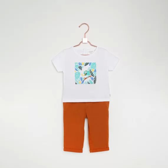 Pantalon coupe chino Garçon Marron