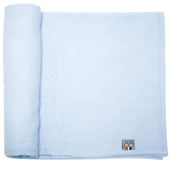 Maxi Lange En Gaze De Coton Jeanne Bleu