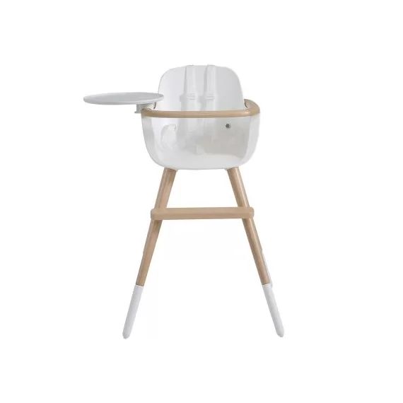 Chaise haute évolutive Ovo Plus one avec harnais blanc
