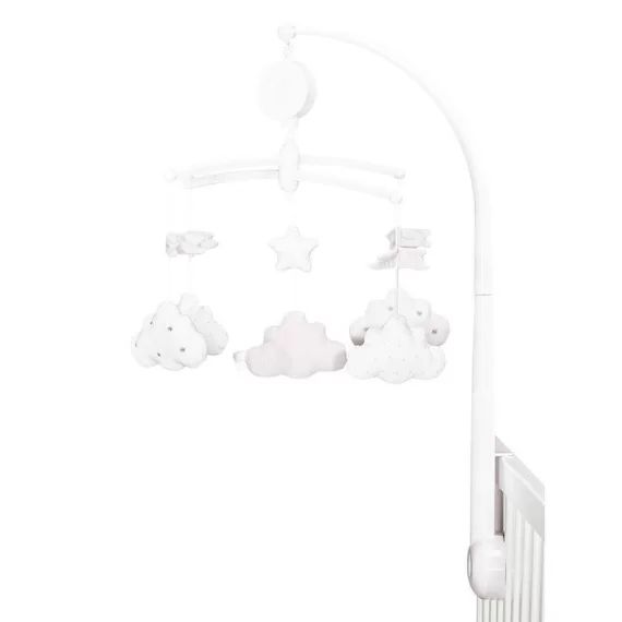 Mobile musical en velours blanc