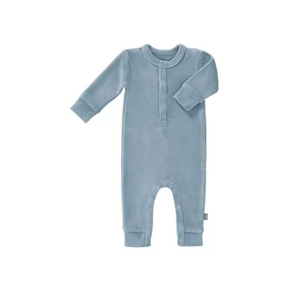 Pyjama en velours bio Blue fog (3-6 mois : 60 à 67 cm)