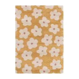 Tapis Enfant Épais Et Confortable Fleurs Jaune