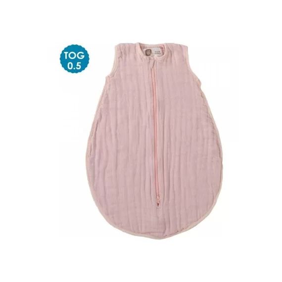 Gigoteuse légère en mousseline de coton rose TOG 0,5 (65 cm)