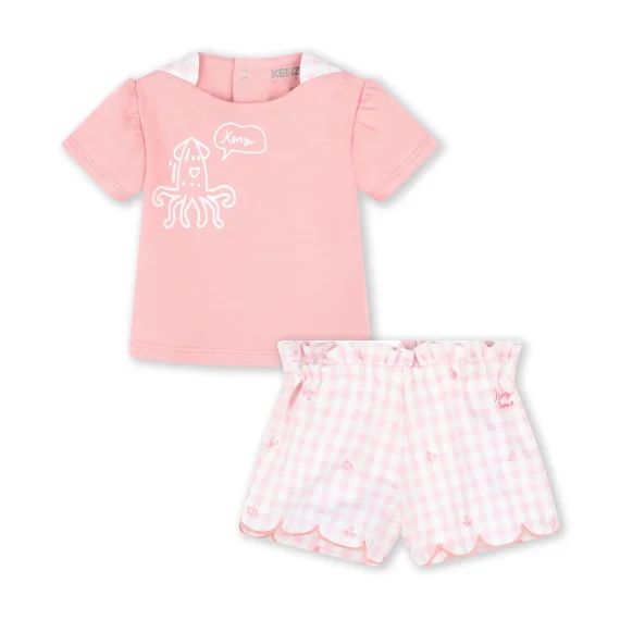 Ensemble en coton majoritaire Fille Rose