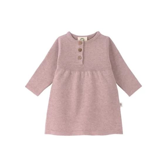 Robe tricotée en coton bio GOTS rose (3-6 mois)
