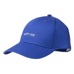 Casquettes 100% Coton, Ajustable, Message Brodé Happy Kid Bleu
