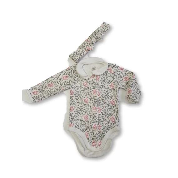 Body col fleuri + serre tête fille 3 mois