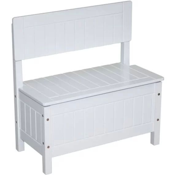 ROBA Banc-Coffre à Jouets pour Enfant en Bois – Blanc blanc