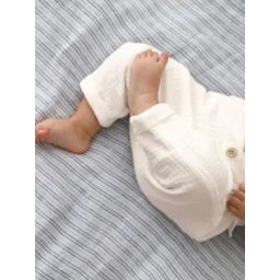 Pantalon coupe sarouel en gaze de coton blanc