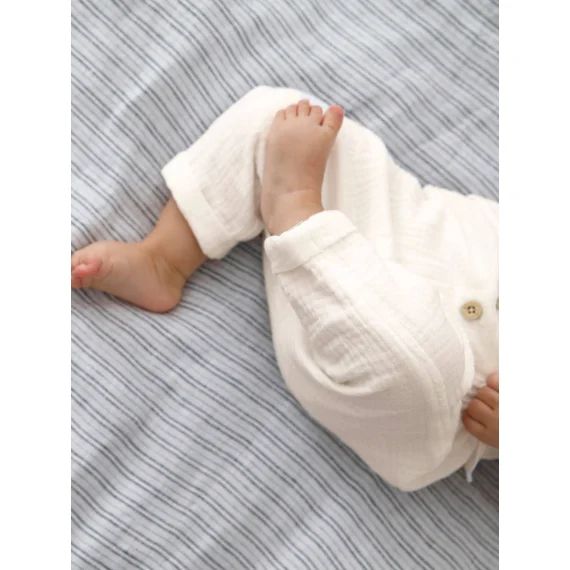 Pantalon coupe sarouel en gaze de coton blanc