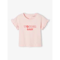 T-shirt bébé à message en coton bio rose pâle