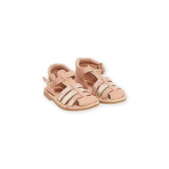 Sandales Corail En Cuir – Rose
