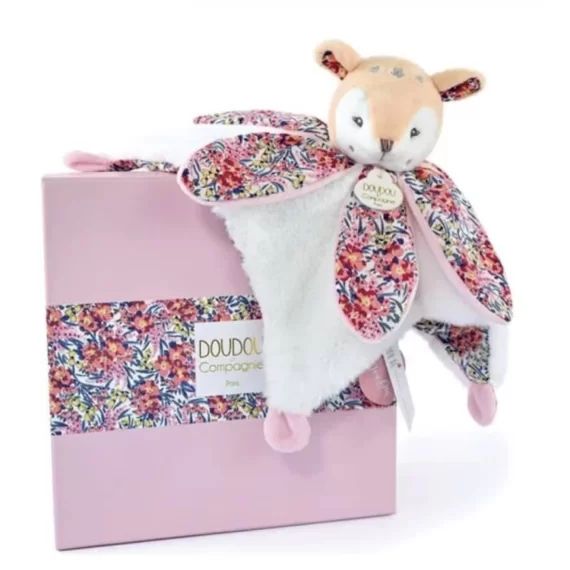 Doudou pétale Faon – Rose – 27cm – Doudou et Compagnie – Boh&rsquo;aime blanc