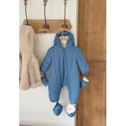 Combi Pilote Avec Moufles Et Pieds Amovibles Polarmoon Bleu