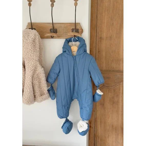 Combi Pilote Avec Moufles Et Pieds Amovibles Polarmoon Bleu