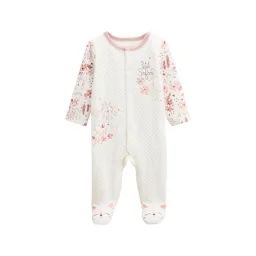 Pyjama Bébé En Coton Matelassé Petit Safari Blanc
