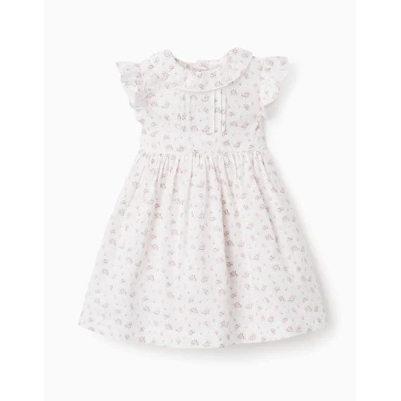 Robe En Coton Floral Blanc