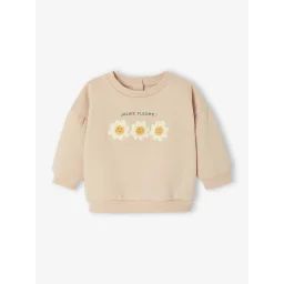 Sweat bébé avec motif en bouclettes rose poudré