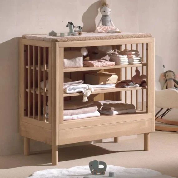 Table À Langer En Chêne Massif Hauteur 79cm Romane Beige
