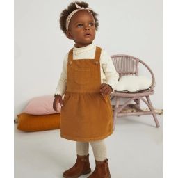 Robe bébé fille moutarde type salopette en velours côtelé –  – Soldes
