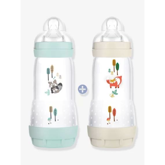 Lot de 2 biberons 320 ml MAM Easy Start anti-colique Time for Love aqua
