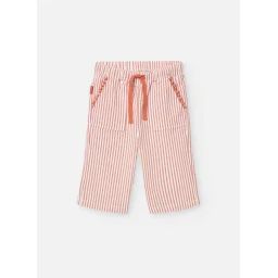 Pantalon En Coton Avec Imprimé Rayures Orange