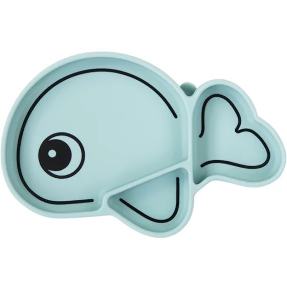 Assiette antidérapante silicone Wally bleu