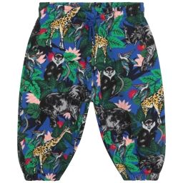 Pantalon en coton imprimé Fille Bleu