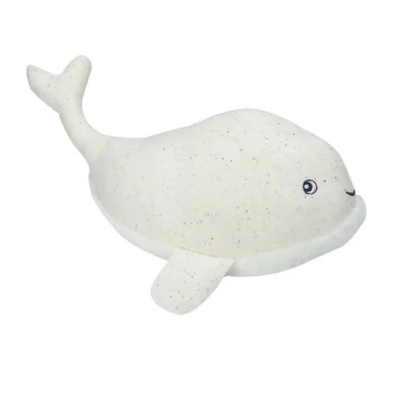 Peluche – Plush – Baleine – Blanc et beige chiné – 40 cm – Bébé blanc