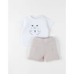 Set T-shirt Avec Short Coton Blanc