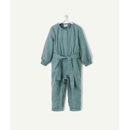 Combinaison à manches longues bleu-vert avec liserés –  – Soldes