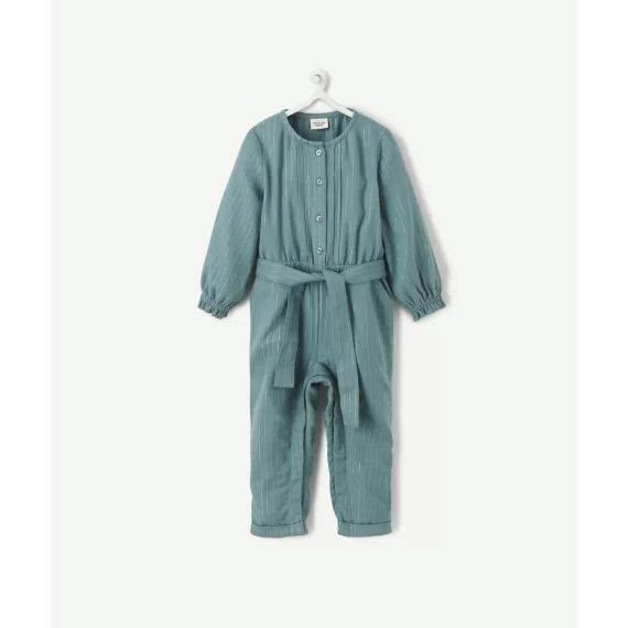 Combinaison à manches longues bleu-vert avec liserés –  – Soldes