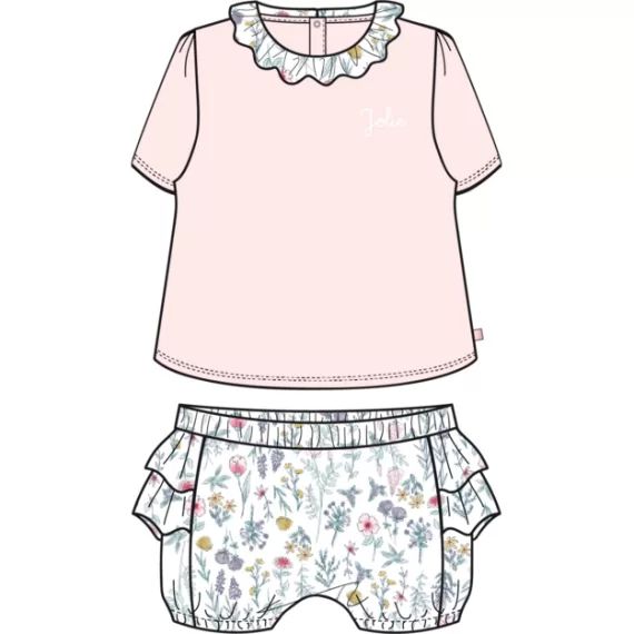 Ensemble t-shirt et short Fille Rose