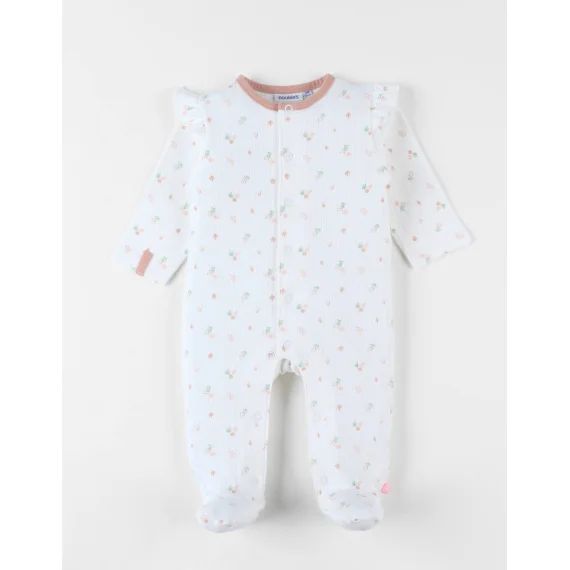 Pyjama 1 Pièce Fleuri En Jersey Rose
