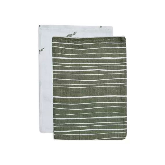 Lot de 2 gants de toilette en coton bio Stripe & Olive