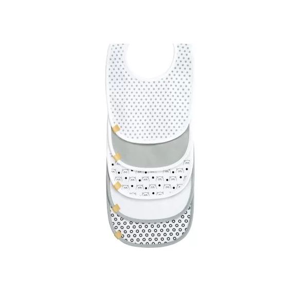 Lot de 5 bavoirs à velcro en éponge Little Chums chat