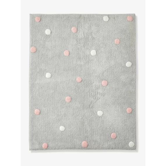 Tapis pois CONFETTI gris imprimé