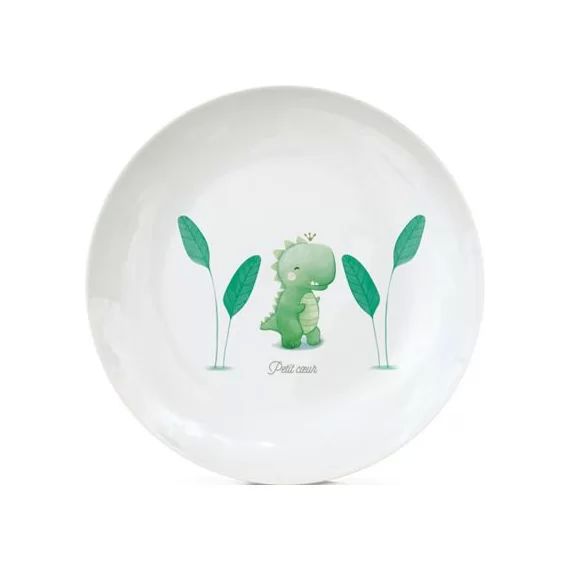 Assiette en porcelaine Dinosaure (personnalisable)