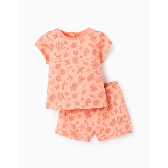 T-shirt + Short Avec Motif Orange