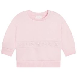 Sweat-shirt bandes dentelle Fille Rose