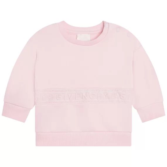 Sweat-shirt bandes dentelle Fille Rose