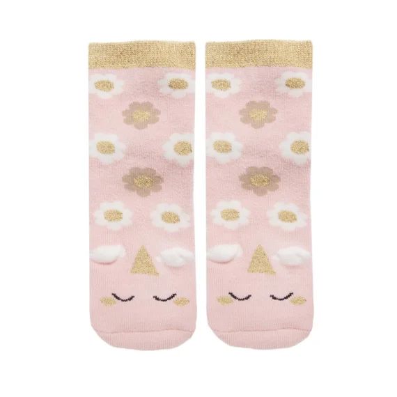 Chaussettes Antidérapantes Enfant Licorne Rose 1/4 Ans Rose