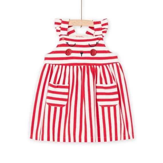 Robe Sans Manches Écrue À Imprimé À Rayures