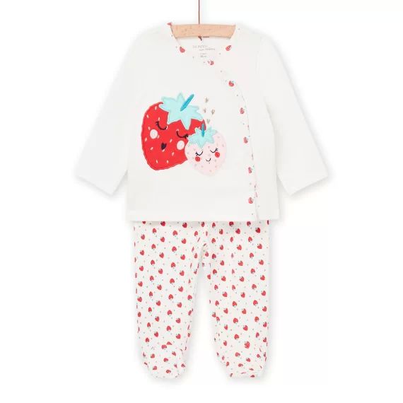 Pyjama À Motif Et Imprimé Fraises – Ecru